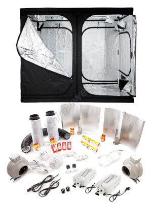 2 x 600w Adjust-A-Wing + Grow Tent 240 kit