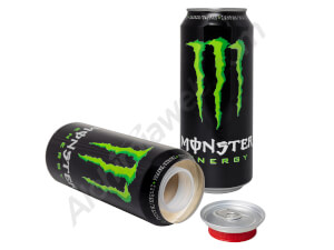 Monster Energy can with compartment