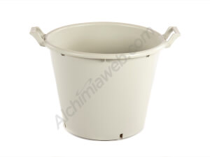 Pot blanc, rond avec poignées - 50L