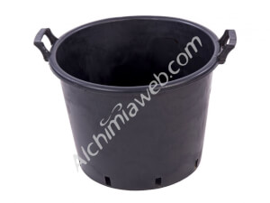 Black plant pot with handles - 42L - 45 x 37 cm