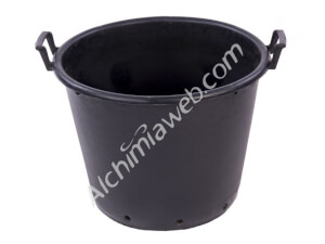 Pot noir rond avec poignées - polietilene - 65 L