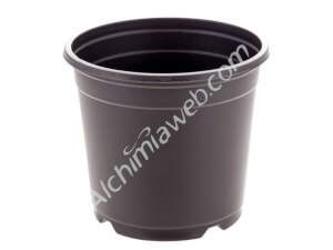 Maceta negra redonda 1,3L 14cm diam