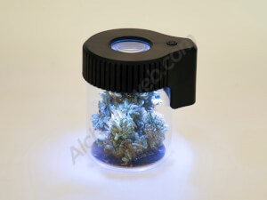 Tarro vidrio lupa y LED Dank 420