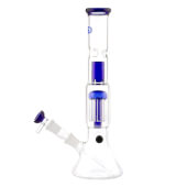 Beaker Bong Glass Blue Shotgun