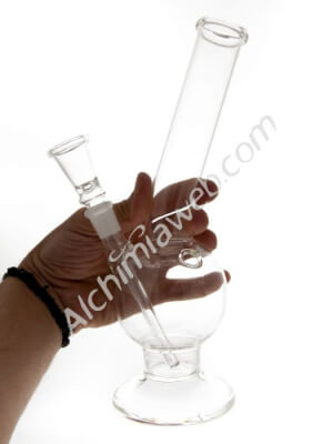 Glass bong 30 cm in a wooden box