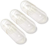 100 transparent size 0 capsules