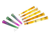 Coloured glass chillum with sleeve