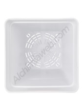 Medium square white pot