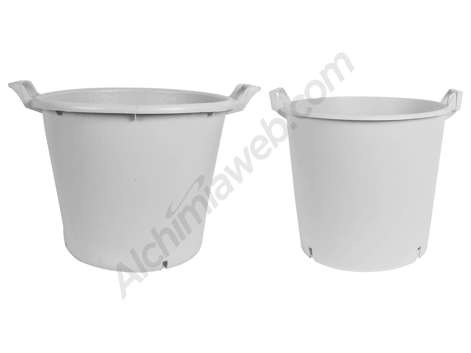 Round White Pot with handles