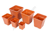 Vega Terracotta Square Pot with Saucer