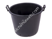 Black plant pot with handles - polyethylene - 65 L - 55 x 40 cm