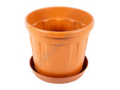 Pots ronds Fenice couleur Terre cuite avec soucoupe