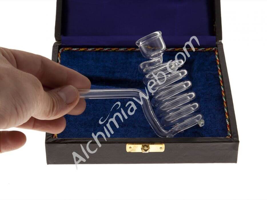 Spiral glass pipe and case